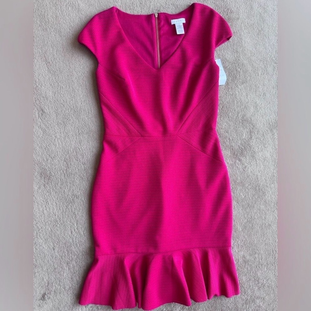 Cache Vibrant Pink Cap Sleeve Mini Dress